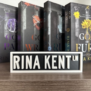 Rina Kent Library Sign 3D Printed Officially Licensed Bookshelf Decor Bookish Gift
