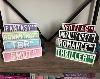 Book Library Sign 3D Printed Bookshelf Decor Gift