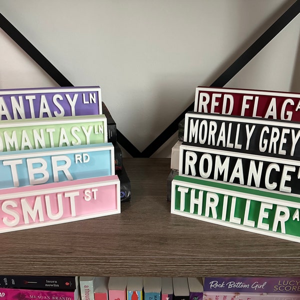 Book Library Sign 3D Printed Bookshelf Decor Gift