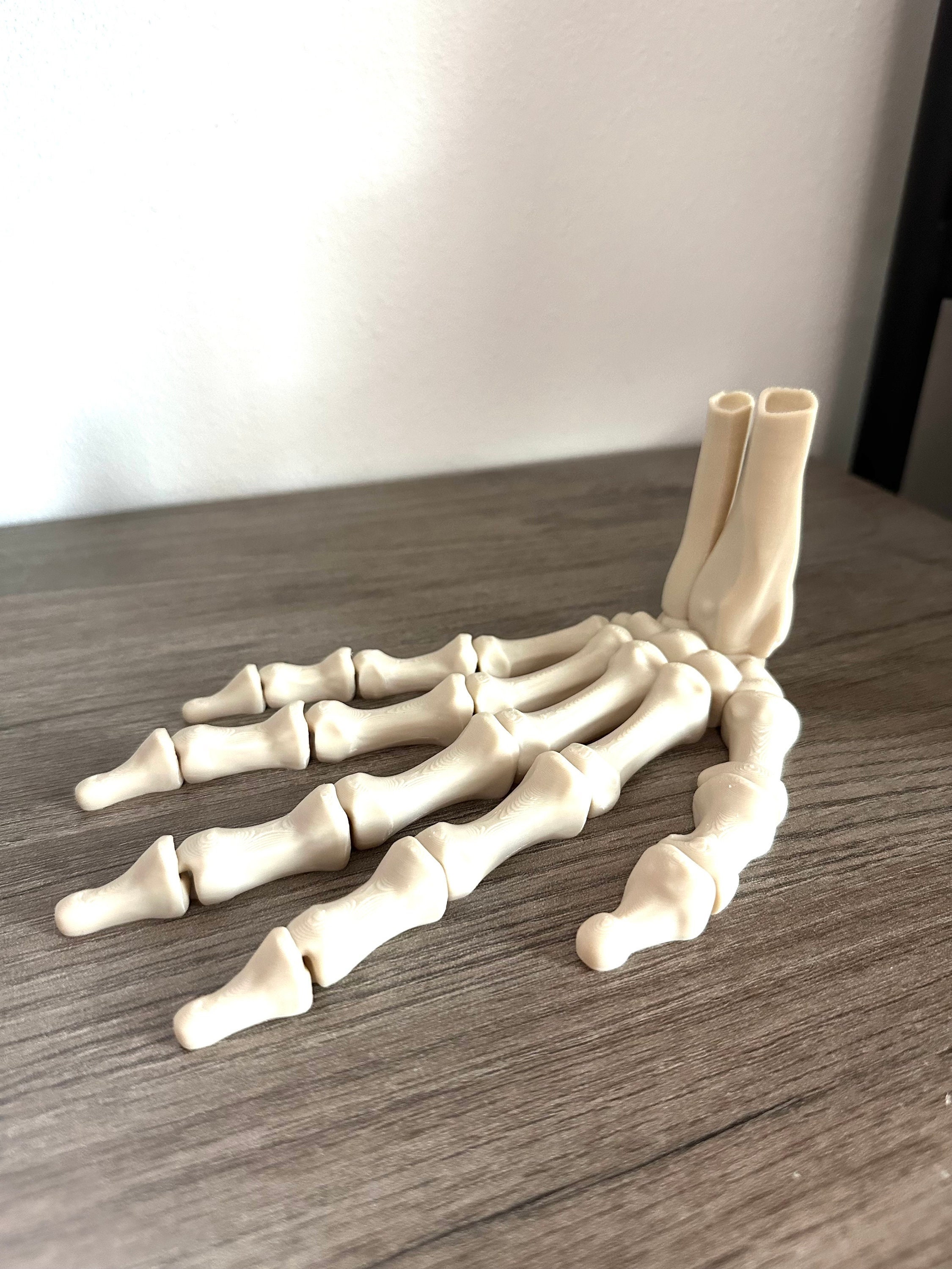 Skeleton Hand Articulated 3D Printed Fidget Bookshelf Decor Gift