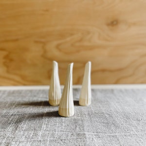 carved ring cone in matte white image 1