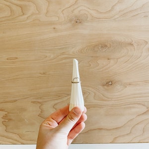 carved ring cone in matte white image 4