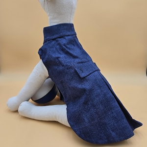 Handmade denim dog coat