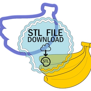 STL Digital Download Cookie Cutter - Banana Bunch Cookie Cutter