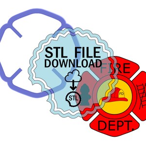 STL Digital Download Cookie Cutter - Firefighter Logo