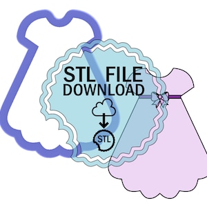 STL Digital Download Cookie Cutter - Baby Dress Cookie Cutter