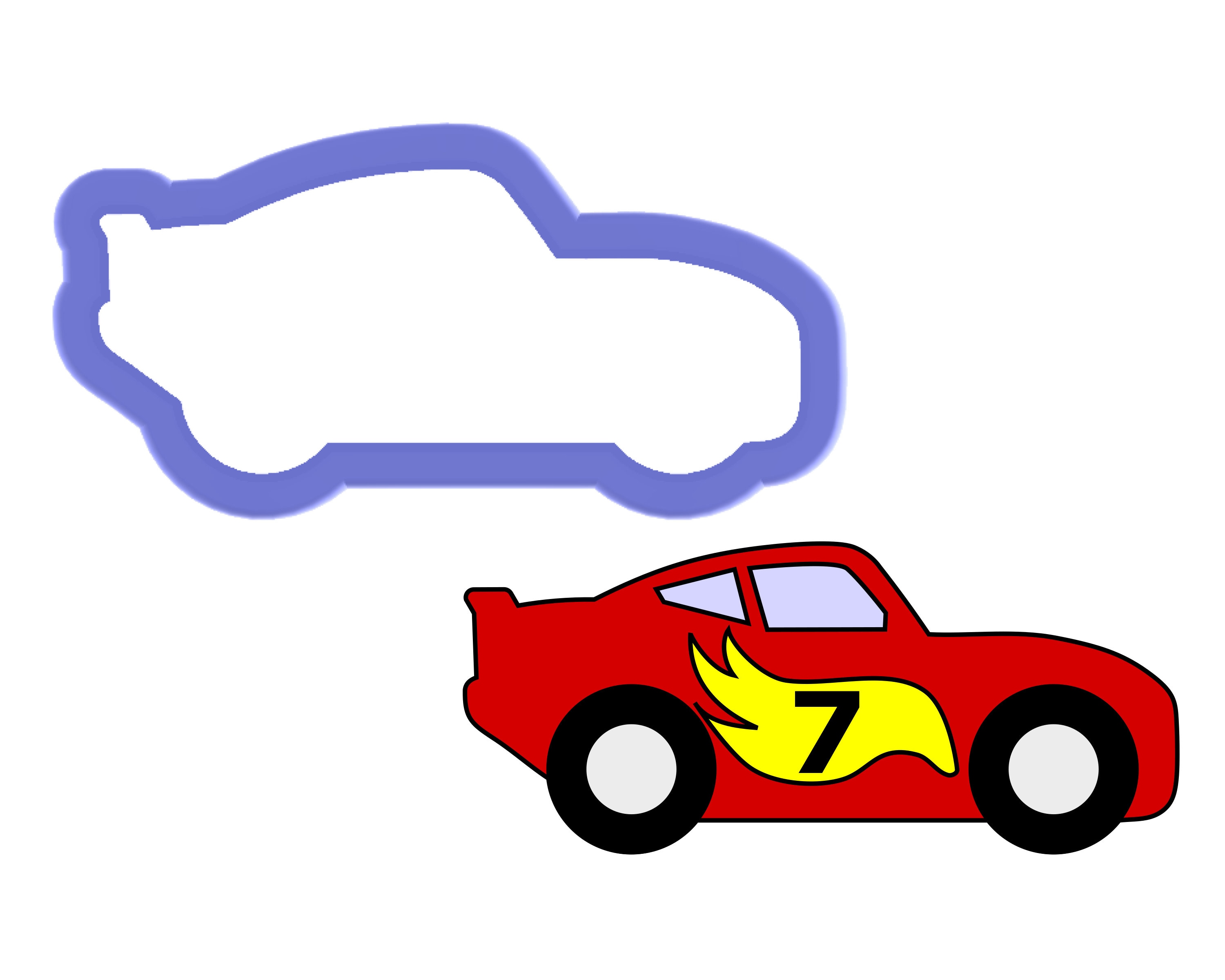 Race Car Cookie Cutter Etsy