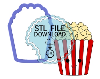 STL Digital Download Cookie Cutter - Popcorn