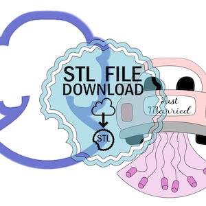 STL Digital Download Cookie Cutter - Just Married Car