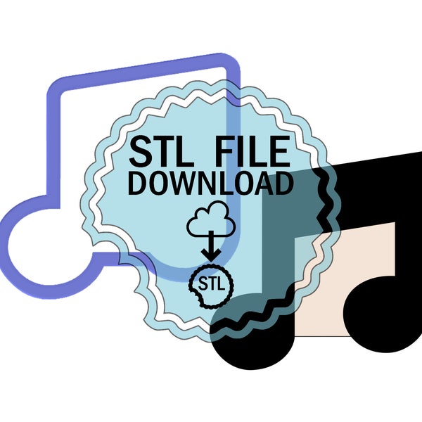 STL Digital Download Cookie Cutter - Music Notes