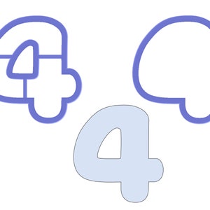 Chubby Number 4 Cookie Cutter
