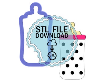 STL Digital Download Cookie Cutter - Baby Bottle Cookie Cutter