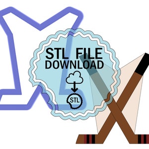 STL Digital Download Cookie Cutter - Hockey Sticks