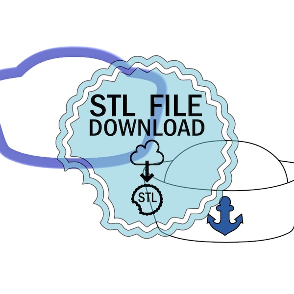 STL Digital Download Cookie Cutter - Sailor Hat