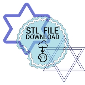 STL デジタルダウンロード クッキーカッター - ダビデの星