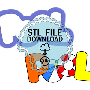 STL Digital Download Cookie Cutter - POOL