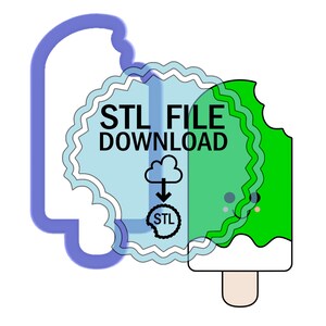 STL Digital Download Cookie Cutter - Popsicle with Bite