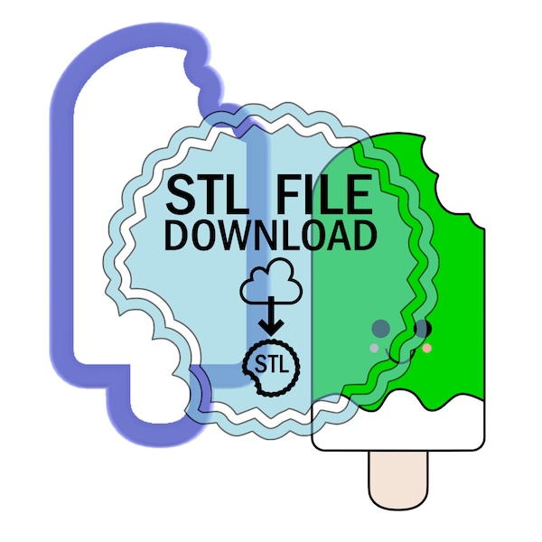 STL Digital Download Cookie Cutter - Popsicle with Bite