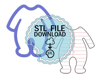 STL Digital Download Cookie Cutter - Baby Footie Pajamas Cookie Cutter