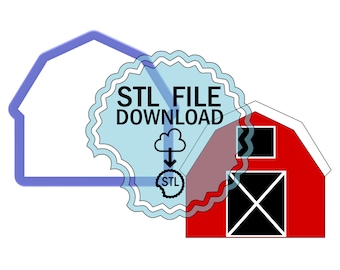 STL Digital Download Cookie Cutter - Cortador de galletas de granero
