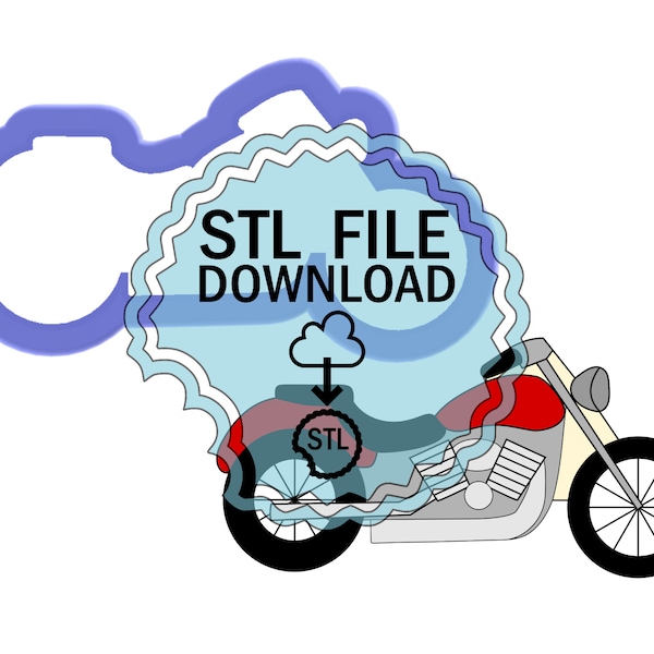 STL Digital Download Cookie Cutter - Motorcycle