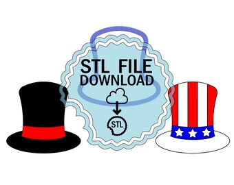 STL デジタルダウンロード クッキーカッター - トップハット