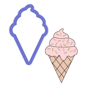 Soft Serve Ice Cream on a Waffle Cone Cookie Cutter
