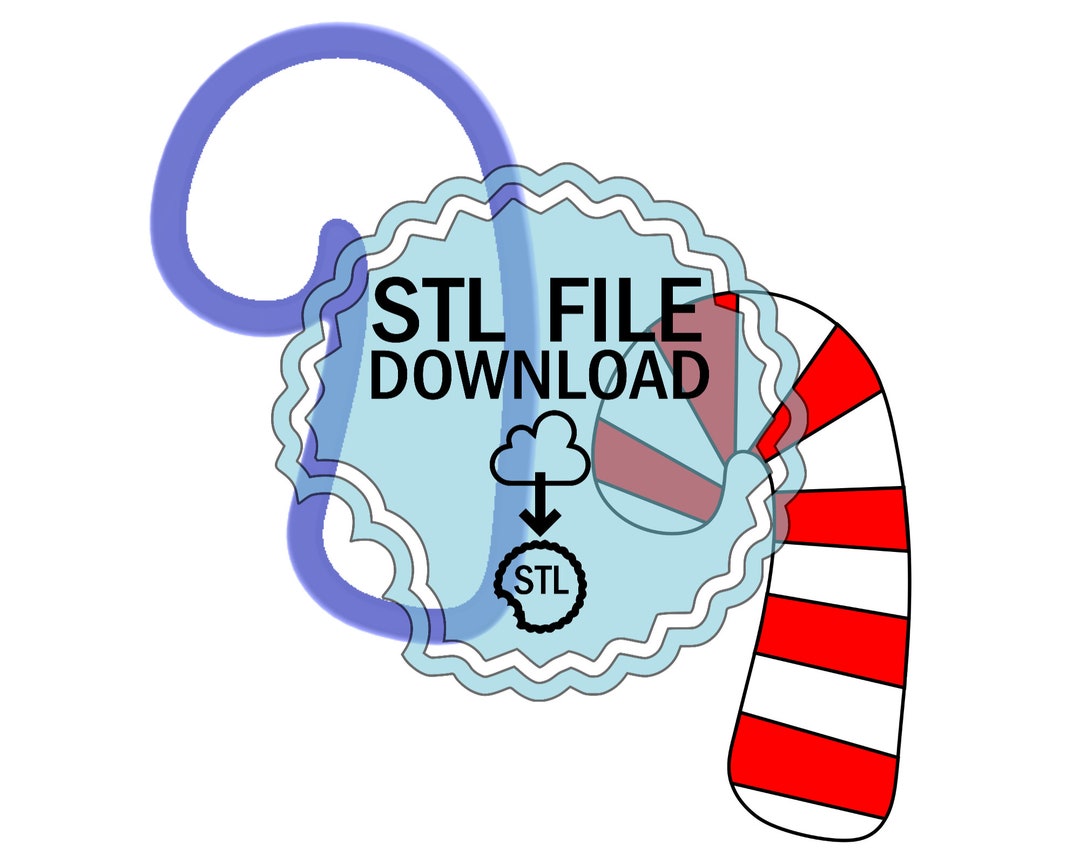 STL Digital Download Cookie Cutter - Chubby Candy Cane - Etsy