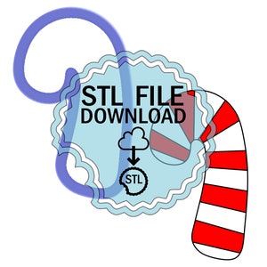 STL Digital Download Cookie Cutter - Chubby Candy Cane