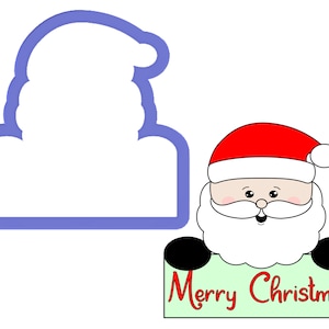 Santa Holding Big Plaque Cookie Cutter Santa Holding Big Plaque Cookie Cutter