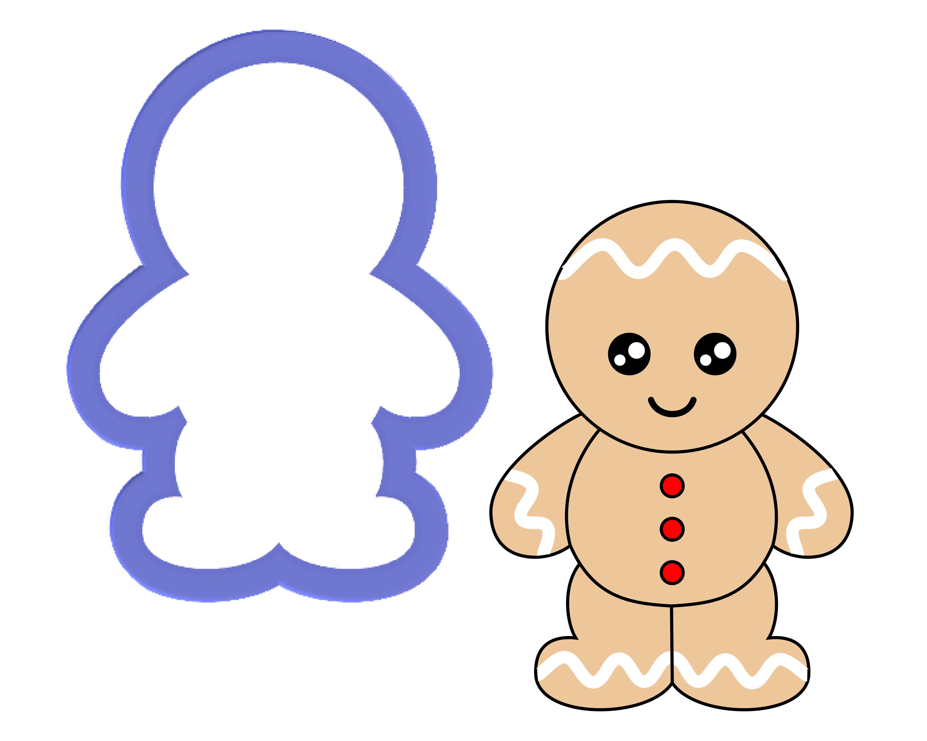 Chubby Gingerbread Man Cookie Cutter - Etsy