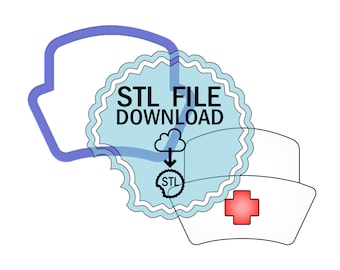 STL Digital Download Cookie Cutter - Nurse Hat
