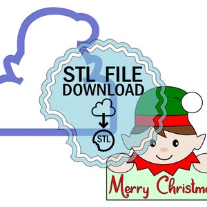 May include: A digital download of an STL file for a 3D printable Christmas elf holding a sign that says "Merry Christmas".