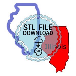 STL Digital Download Cookie Cutter - Illinois
