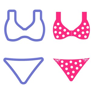 Bikini Bottom - Bikini Top- Bra - Panties- Cookie Cutter Set or Individual Cutters