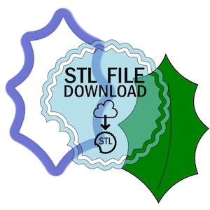 STL Digital Download Cookie Cutter - Holly Leaf