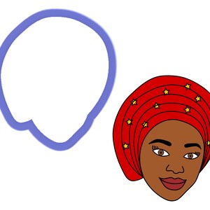 African Head Wrap Cookie Cutter