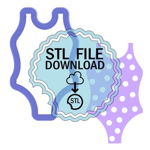 STL Digitaler Download Keksausstecher - Badeanzug Keksausstecher