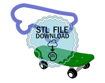 STL Digital Download Cookie Cutter - Skateboard