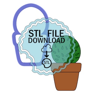 STL Digital Télécharger Cookie Cutter - Cactus dans le pot #1