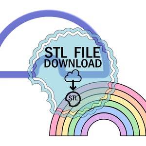 STL Digital Download Cookie Cutter - Rainbow