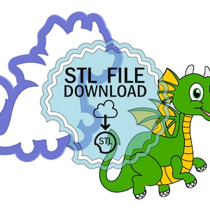 STL Digital Download Cookie Cutter - Baby Dragon Cookie Cutter