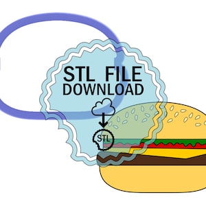 STL Digital Download Cookie Cutter - Hamburger