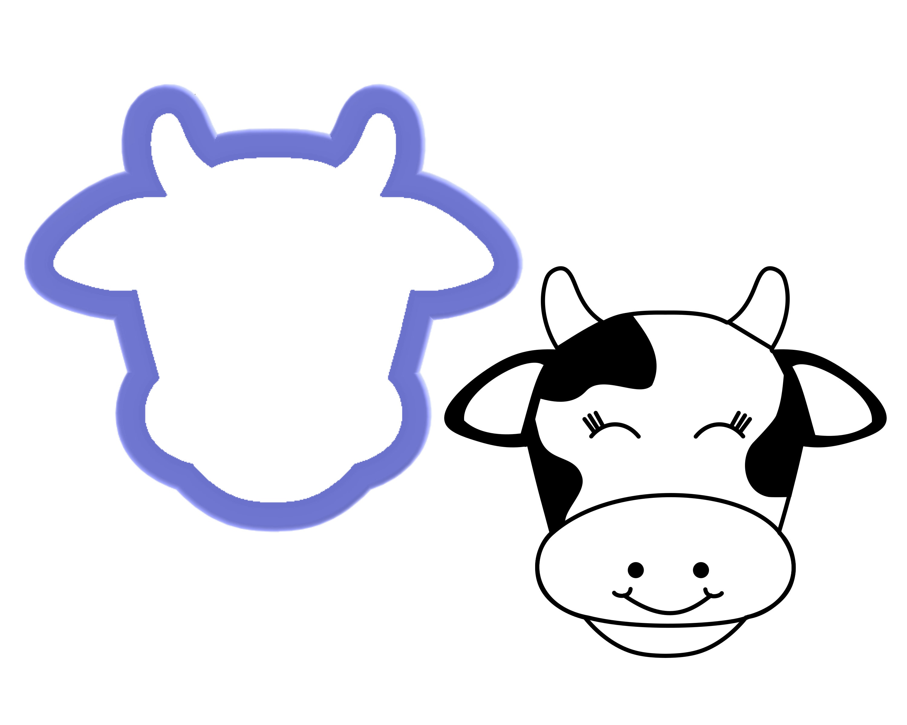 Mini Cow Head Cookie Cutter Farm House