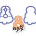 Chubby Number 8 With Script Outline Cookie Cutter - Etsy