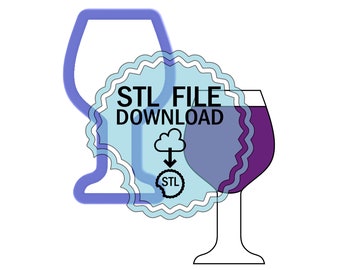 STL Digital Download Cookie Cutter - Copa de vino