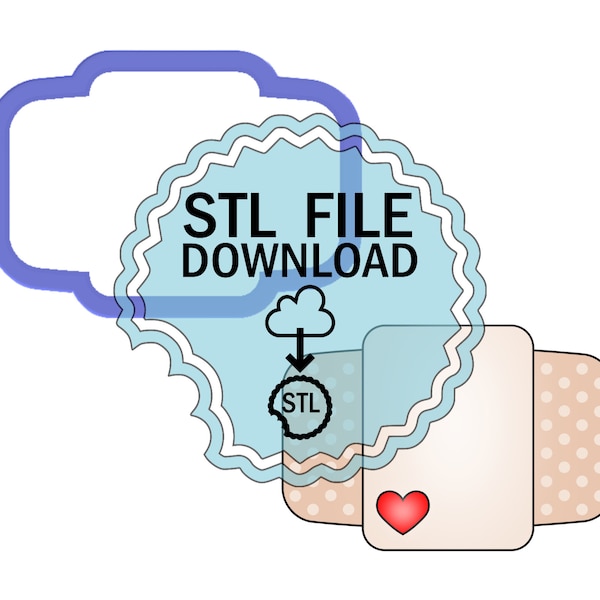 STL Digital Download Cookie Cutter - Band Aid Cookie Cutter