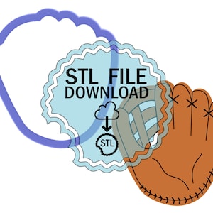 STL Digital Download Cookie Cutter - Baseball Glove Cookie Cutter