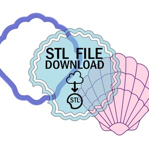 STL Digital Download Cookie Cutter - Shell
