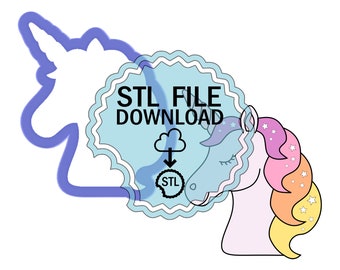 STL Digital Download Cookie Cutter - Unicorn Head
